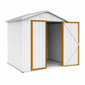 Casetta da Giardino in Lamiera d'Acciaio Zincata Bianco 213x127x185 cm