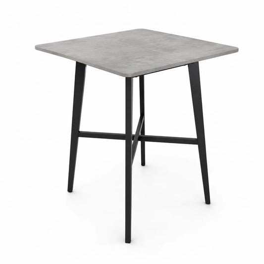 Tavolo alto quadrato in legno composito e metallo 80x80x105 cm