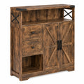 Credenza in legno di pino con cassetti e ante