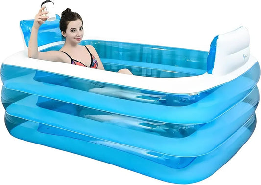 Vasca da Bagno Portatile in PVC Pieghevole per Adulti, Ideale per Giardini