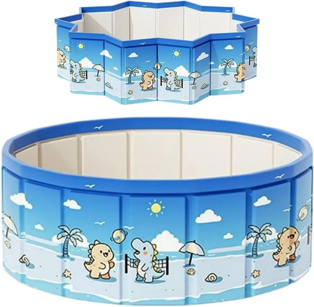 Piscina per Bambini Pieghevole Antiscivolo con Scarico per Esterni