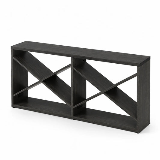 Consolle in Legno Composito Nero 152x40x76 cm