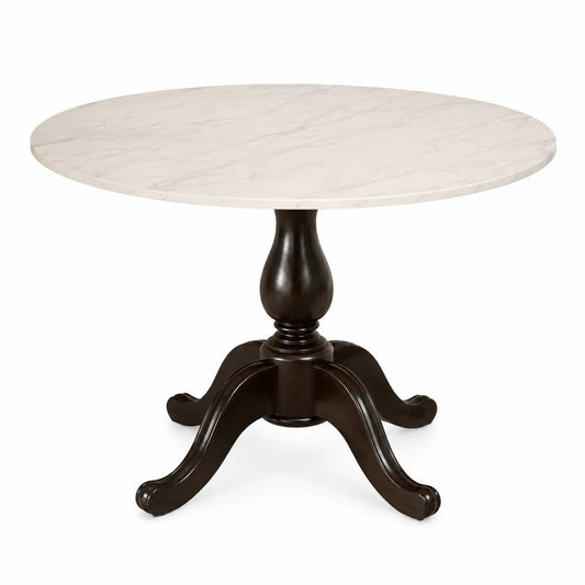Tavolo da pranzo rotondo in marmo e legno, diametro 120 cm