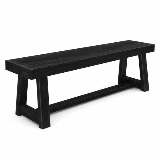 Panca in legno nero 160x35x45 cm