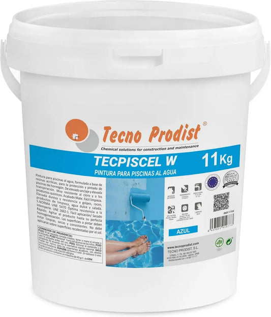 Vernice Blu per Piscine TECPISCEL W 11 Kg - Resistente e Facile da Applicare