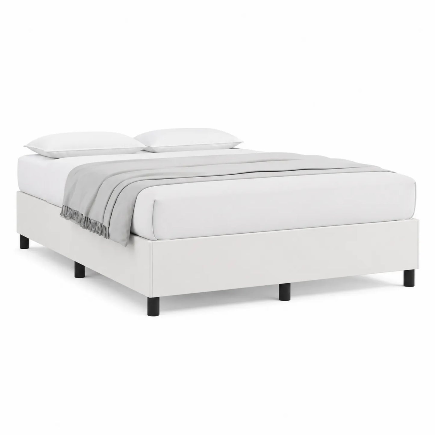 Letto matrimoniale con rivestimento in poliestere e struttura in legno 200x160 cm