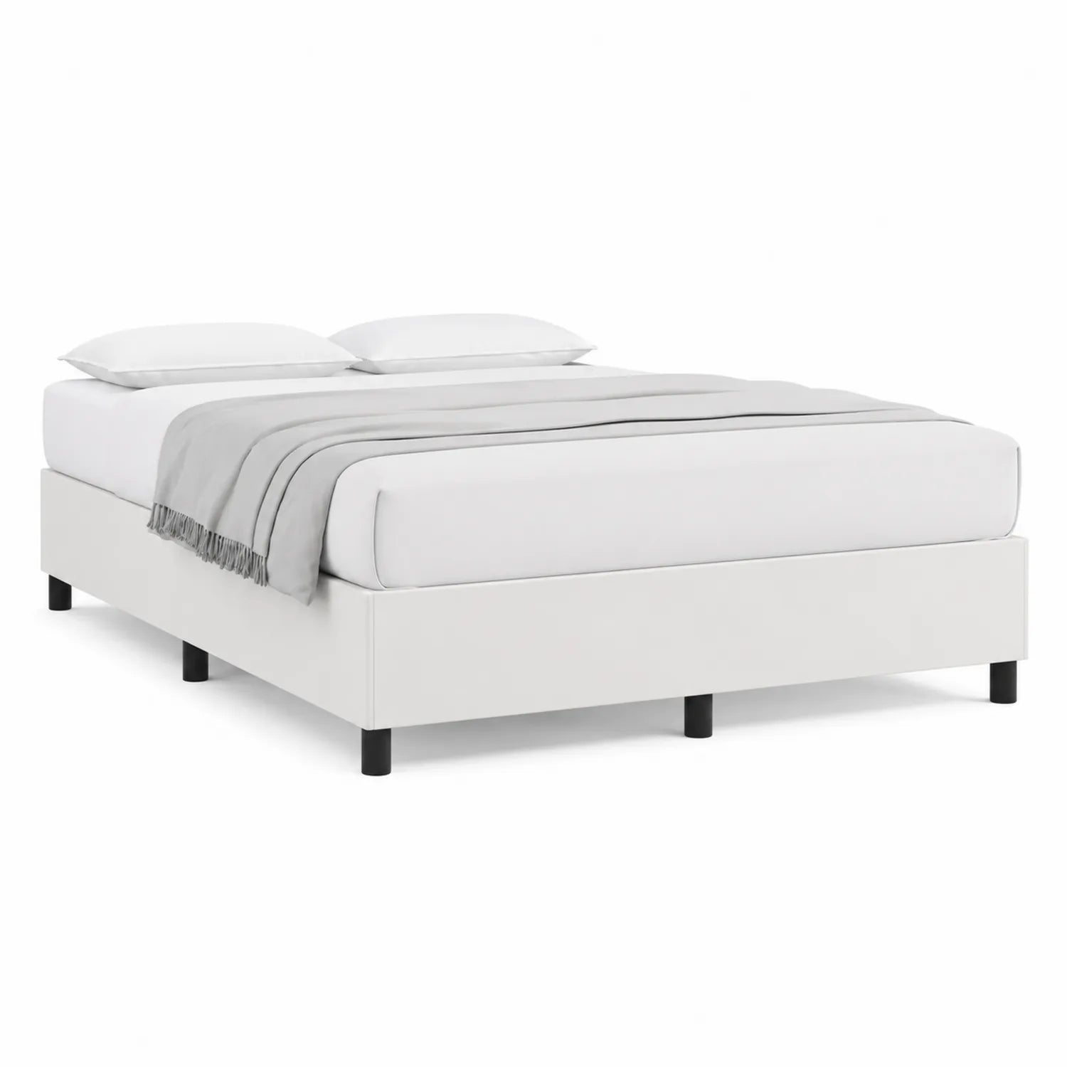 Letto matrimoniale con rivestimento in poliestere e struttura in legno 200x160 cm