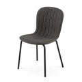Sedia in tessuto in poliestere grigio antracite con gambe in metallo