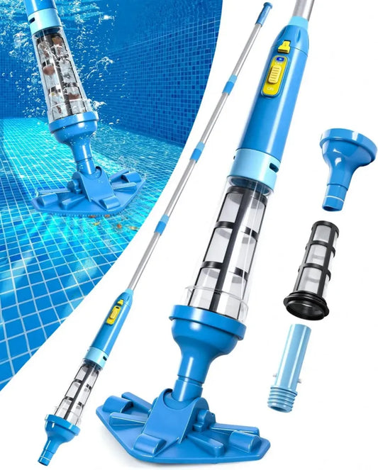 Aspiratore Senza Fili per Piscine Fuori Terra con Batteria 5200mAh e Asta Telescopica