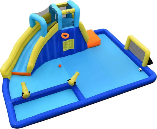 Castello Gonfiabile per Bambini con Scivolo e Piscina, 526x373x205CM, Attività Acquatiche e Sportive