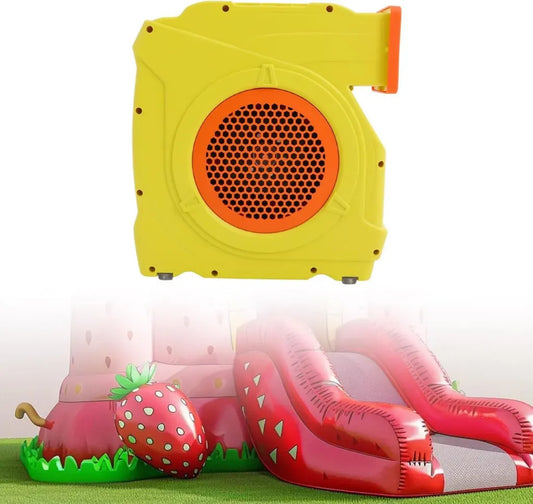 Ventilatore 2HP 1600W per Gonfiabili con Flusso d'Aria 1080 m³/h, Spina Europea, Arancione/Giallo
