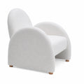 Poltrona in Tessuto Bianco con Struttura in Legno