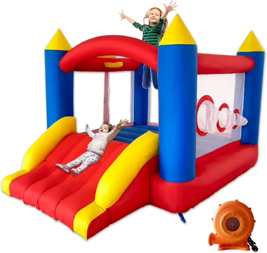 Castello Gonfiabile Ballsea con Soffiatore, Trampolino per Interni ed Esterni per Bambini 3-8 Anni