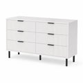 Cassettiera a 6 cassetti in MDF e metallo 120x40x75 cm