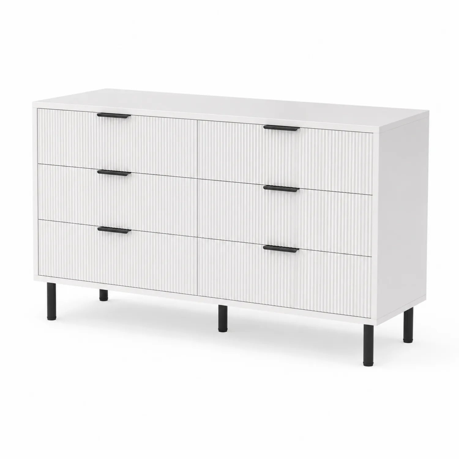 Cassettiera a 6 cassetti in MDF e metallo 120x40x75 cm
