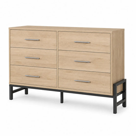 Cassettiera in Legno e Metallo con 6 Cassetti