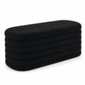 Panca in tessuto Nero 120x40x45 cm