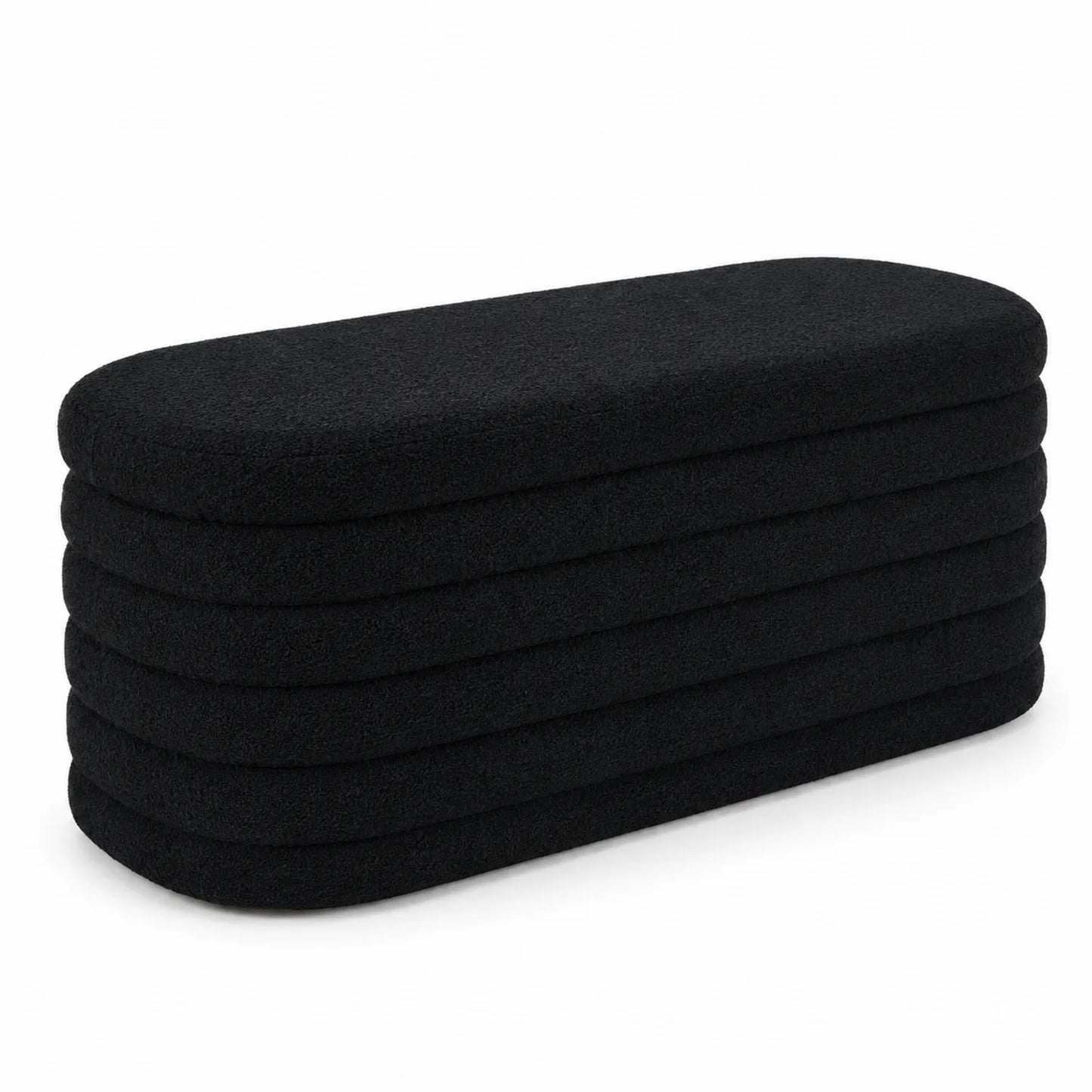 Panca in tessuto Nero 120x40x45 cm