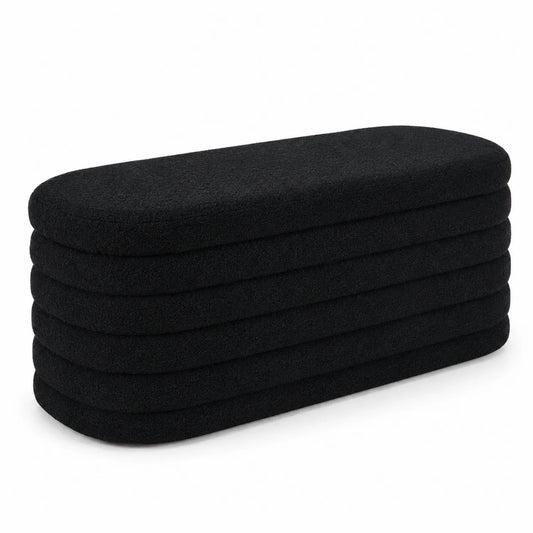 Panca in tessuto Nero 120x40x45 cm