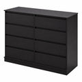 Cassettiera con 8 cassetti in legno MDF nero