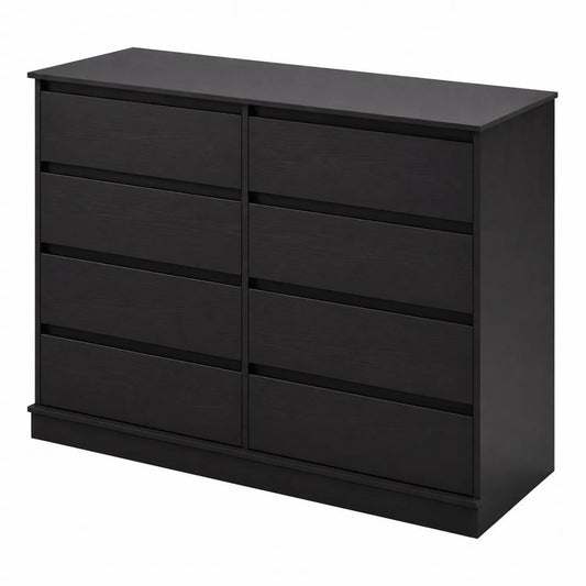 Cassettiera con 8 cassetti in legno MDF nero