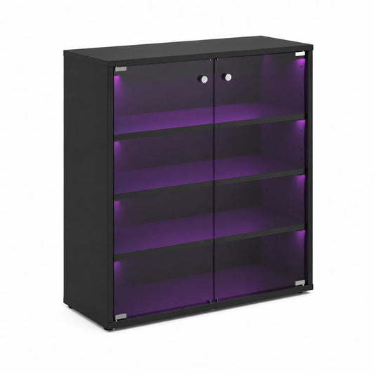 Scarpiera in MDF con Ante in Vetro Temperato LED