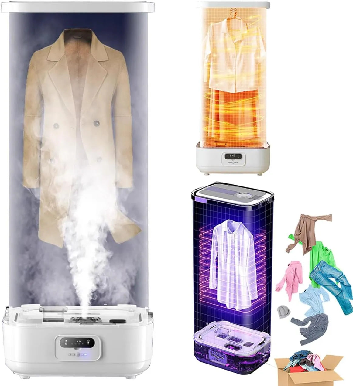 Macchina per asciugatura, macchina per stirare, armadio, 900 W, vapore, per asciugatura e stiratura automatica