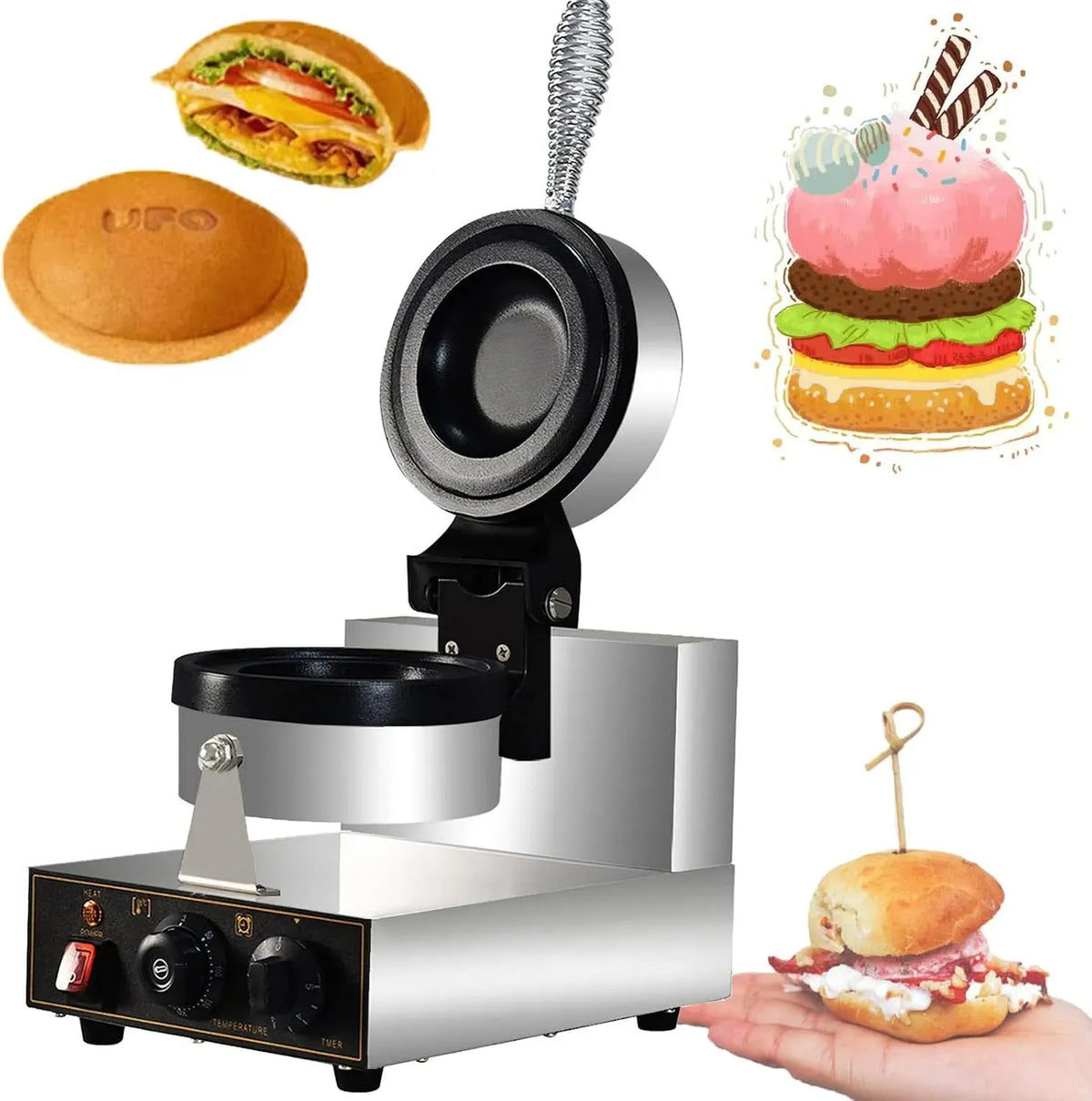 Macchina per Waffle, Pressa, piastra elettrica per waffle, per Waffle per Gelato