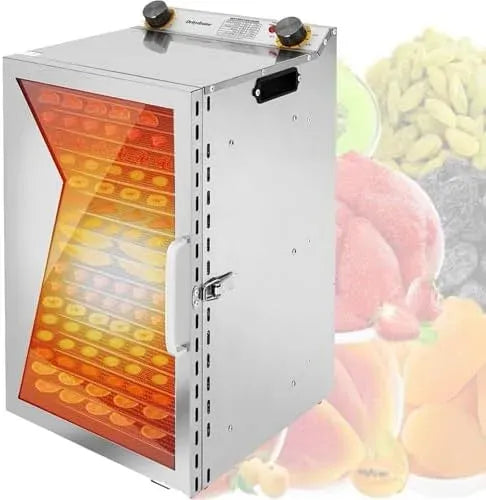 Asciugatrice, professionale, acciaio inox, asciugabiancheria, Essiccatore Alimentare Commerciale con 6 vassoi in Acciaio Inox