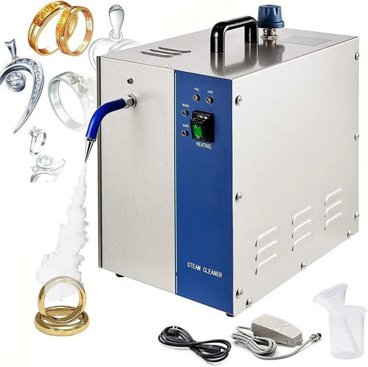Pulitore a vapore, professionale, acciaio inox, argento
