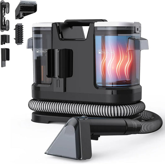 Aspirapolvere, 1400 W, 35 a 60 °C, portatile, pulitore per tappeti con 10 secondi, pulitore portatile per tappeti e divani, dispositivo 20 kPa