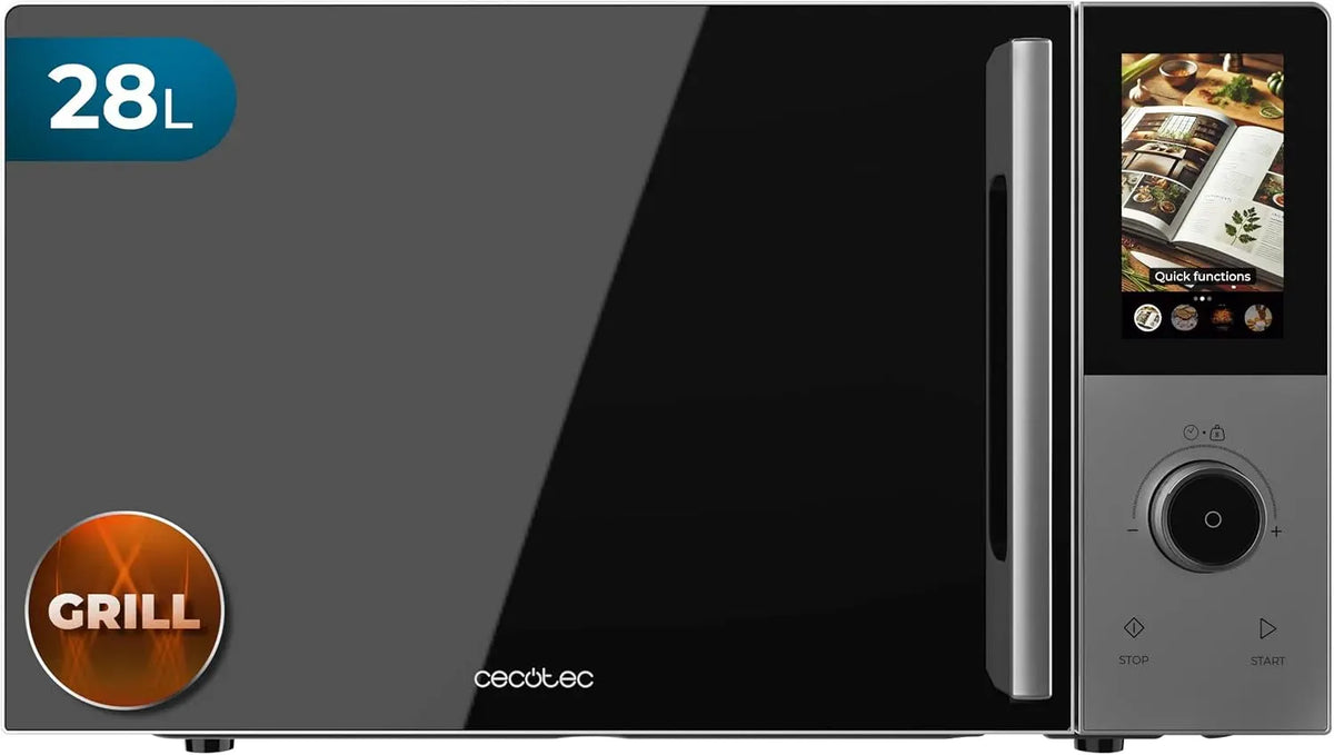 Cecotec Forno a microonde, 28 L, 900 W, 1200 W, 2200 W, 8 programmi, grill, touch, timer, Timer e Segnale Fine per cotture rapide e uniformi