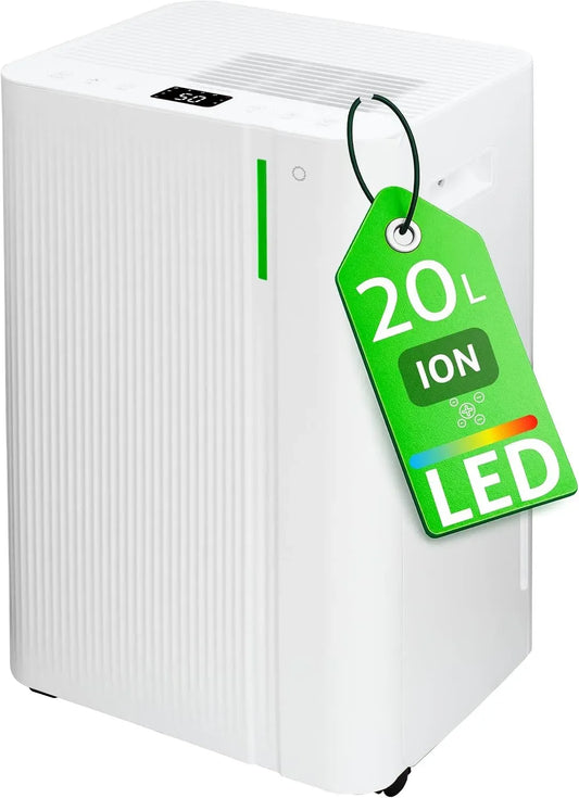 Deumidificatore LEVI 20 20L/24h, 4,5 L, ruote di trasporto, timer, Adatto fino a 45㎡, Tanica da 4,5L