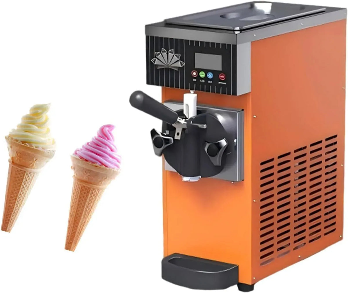 Monogusto, Ideale per Gelati Morbidi Orange, per con Preraffreddamento E Funzione di Autopulizia, Gelatiera Professionale/Domestica da 450 W, capacità