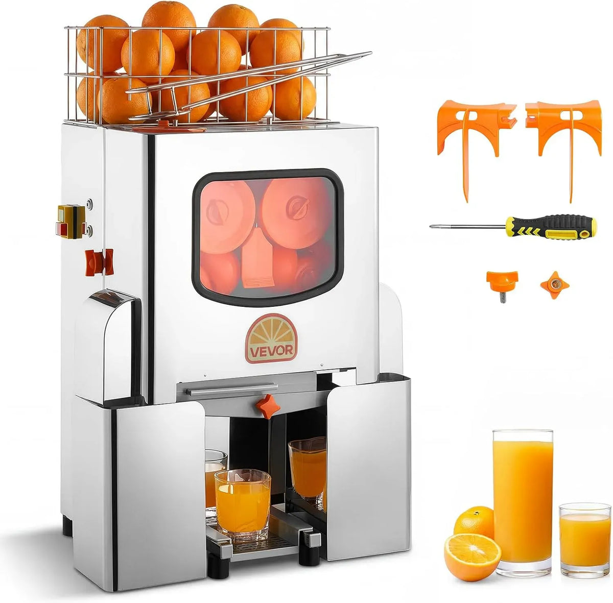 VEVOR estrattore di succo e spremiagrumi, 495x340x780 mm, 120 W, acciaio inox