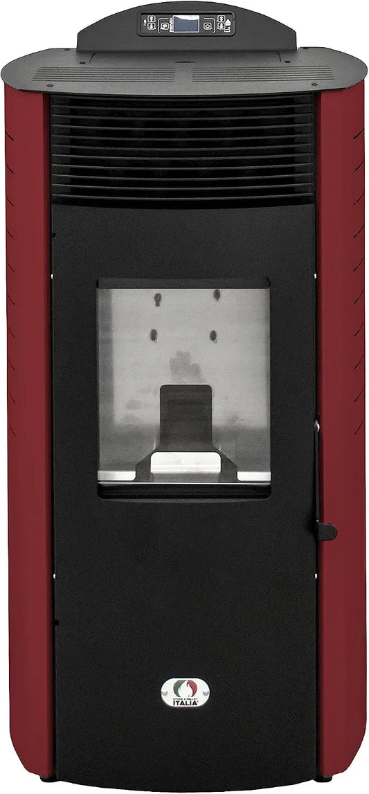 30H A PELLET ITALIA Siberia Aria New 18 KW Canalizzata, Stufa ad Aria Ventilata Efficienza 91% Scalda 180m² Autonomia Programmabile 5 Velocità e