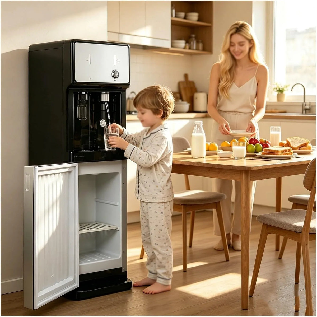 Distributore, Dispenser, libera installazione, 3 livelli, Ufficio Con Collegamento Idrico