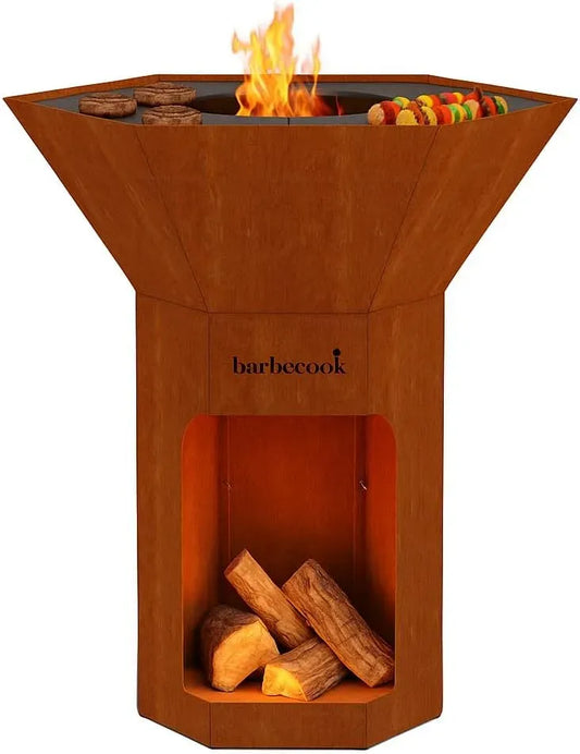barbecue, tavolo, grill, 92x92x101cm, acciaio inox