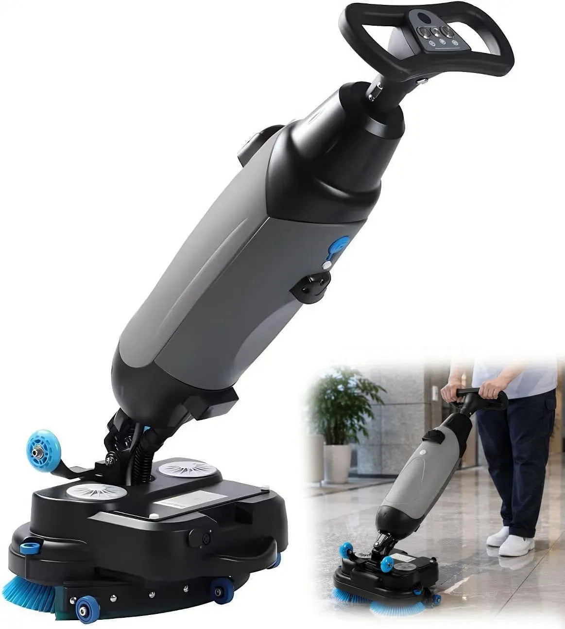 Lavasciuga, 43 Cm, lavatrice/asciugatrice, professionale, grigio, Copertura 12000 Piedi Quadrati/Ora, Rotante a 360°, Senza Fili di 43 Cm