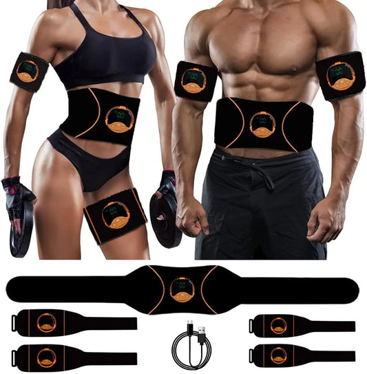 Elettrostimolatore Muscolare, EMS Elettrostimolatore Addominali, 10 modalità e 30 intensità, Trainer/Toner per Addome/Braccio/Vita/Gambe-Uomo/Donna