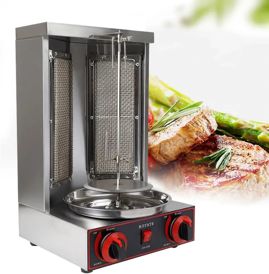 griglia elettrica da tavolo, Grill, 30 x 30 x 48 cm, 3000 W, 220 V, professionale, acciaio inox, per döner
