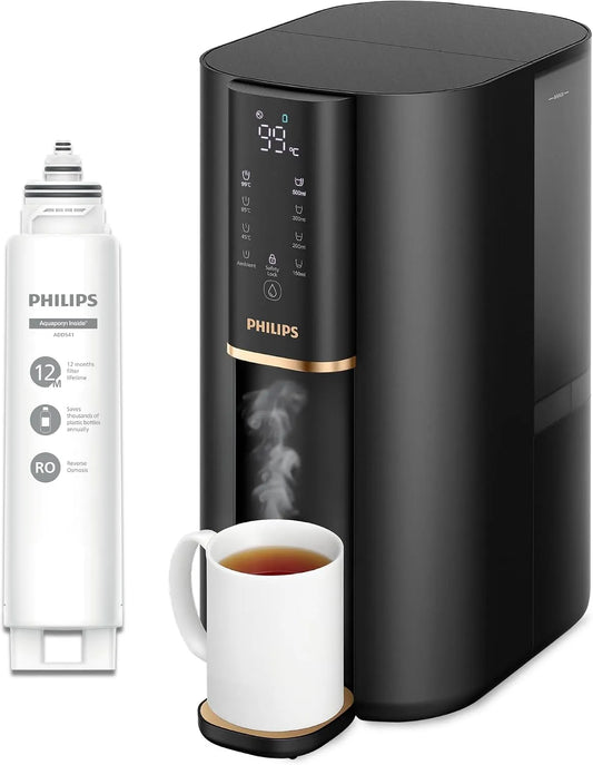 Philips 5in1 Erogatore, 2000 L, pannello IPS, Water Erogatore d'acqua a Osmosi Inversa 6100: acqua calda purificata in secondi
