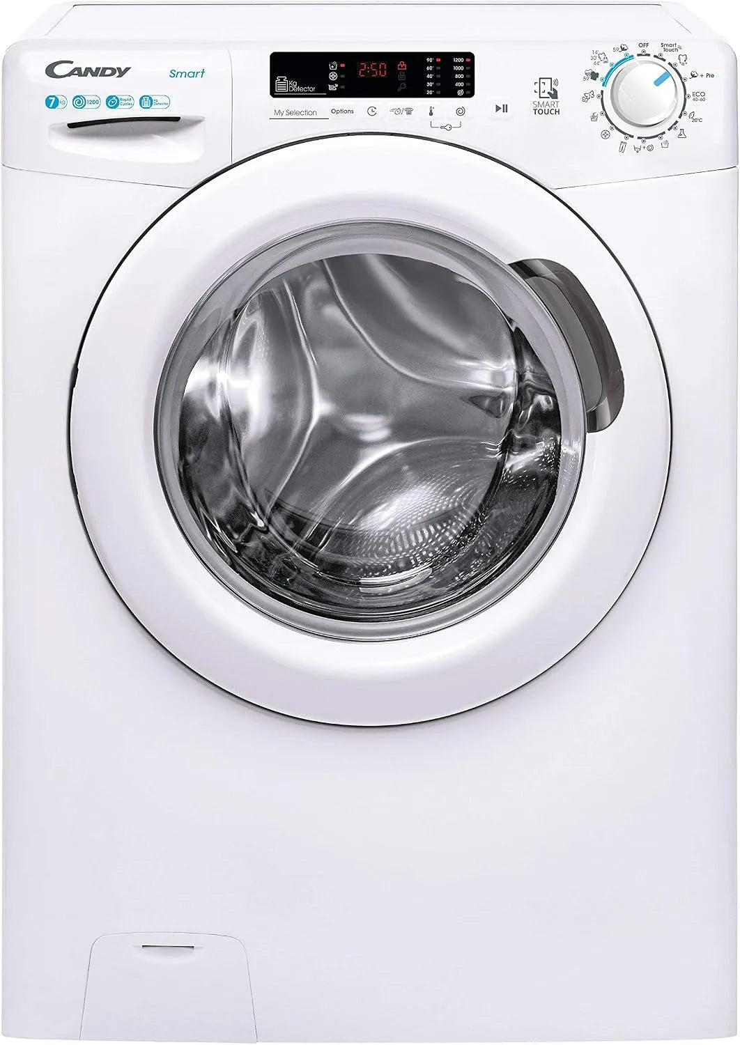 Candy CS4 1272DE/1-S Lavatrice, 60x45x85 cm, 7 kg, classe energetica D, bianco, 1200 Giri, Connettività NFC
