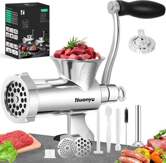 Lavabile in Lavastoviglie, Taglia 12, Huanyu Tritacarne Manuale in Acciaio Inox e Salsicciaio