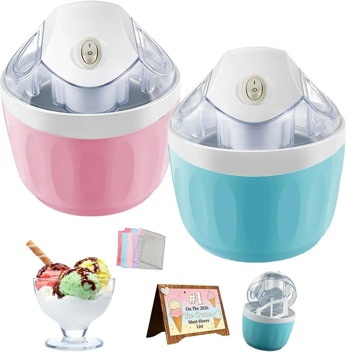 Macchina Per Sorbetti, macchina per gelato e sorbetto, touch, per Sorbetti Elettrica Compatta Da 17 Oz Per Dolci Surge