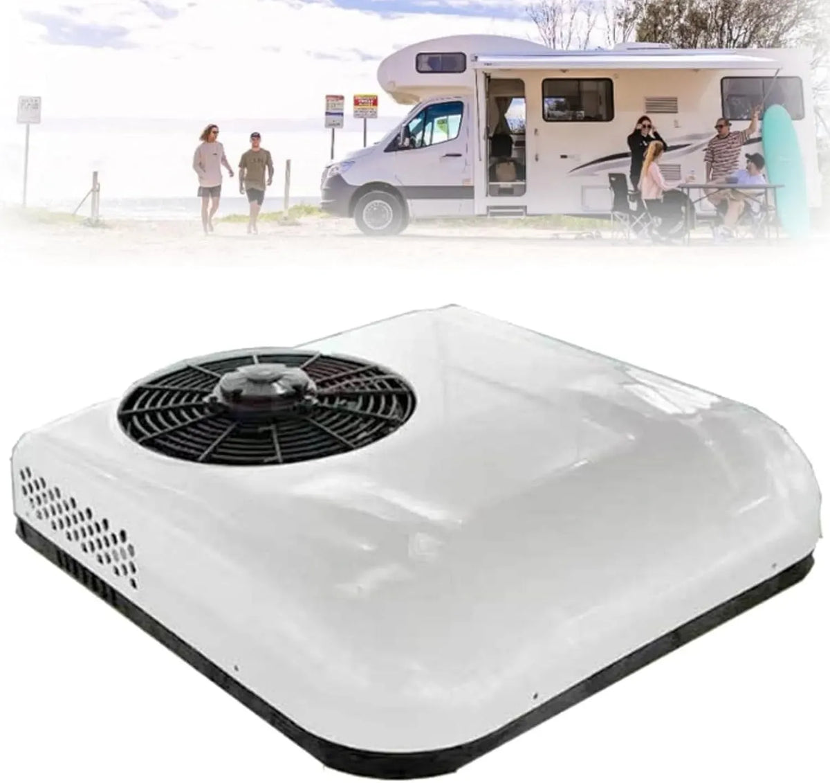 Condizionatore CC 12 V/24, barca, climatizzatore, condizionatore da tetto per auto e camper, Condizionatore d'aria V con telecomando