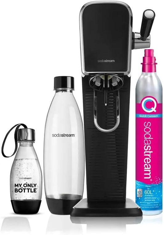 Co2 bottiglia, 60 L, 1 L, 0,5 L, nero, plastica, per creare fino a 60L di acqua frizzante