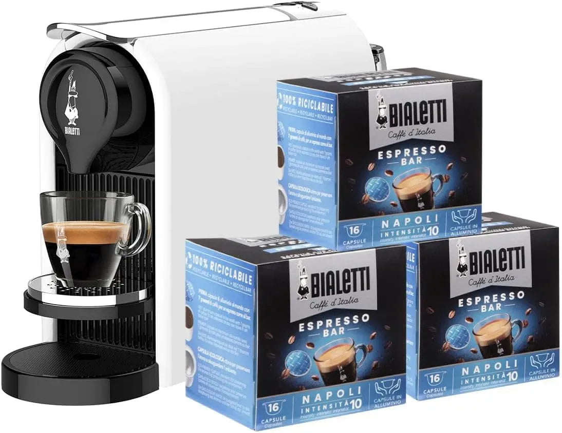 macchina da caffè elettrica, bianco, alluminio, per Capsule in Alluminio