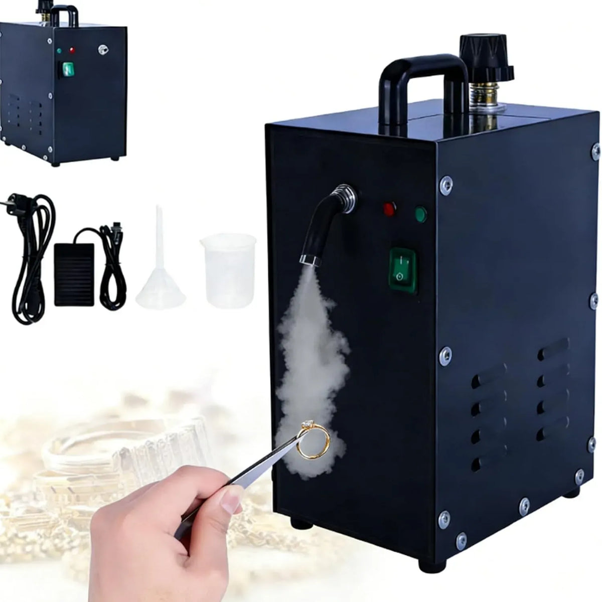 Pulitore a vapore, 2 L, 1300 W, acciaio inox, Uscita Acqua Calda a 135 °C