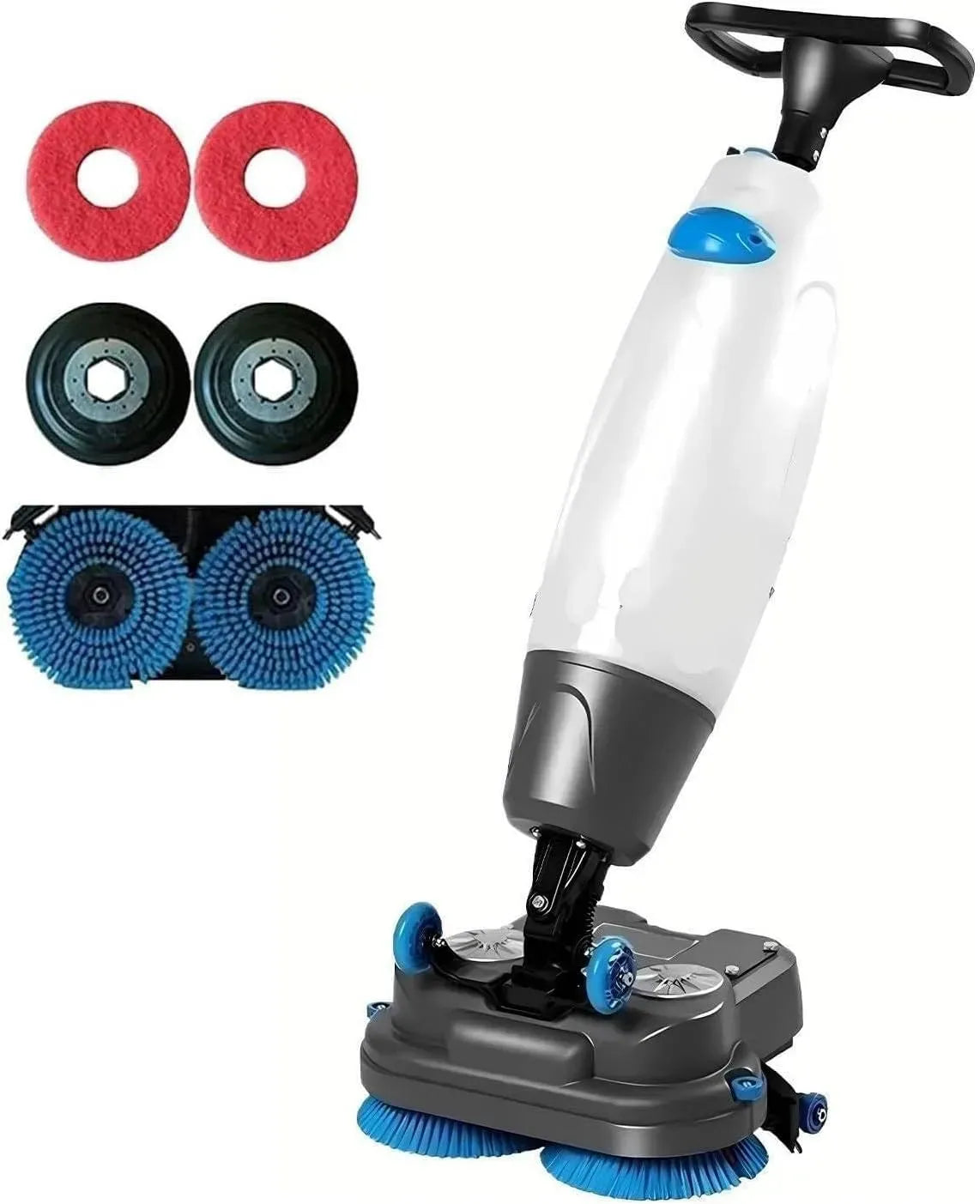 lucidatrice, lavapavimenti elettrico, lucidatrice elettrica, 43 cm, portatile, professionale, bianco, per tappeti